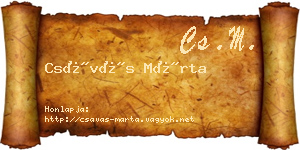 Csávás Márta névjegykártya