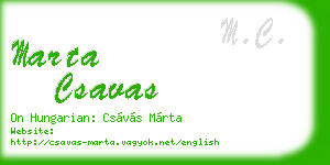 marta csavas business card