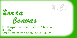 marta csavas business card